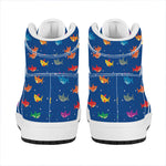 Colorful Baby Sharks Pattern Print High Top Leather Sneakers