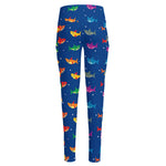 Colorful Baby Sharks Pattern Print High-Waisted Pocket Leggings