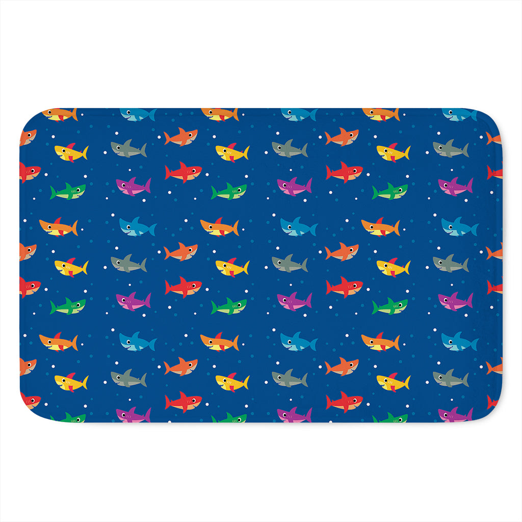 Colorful Baby Sharks Pattern Print Indoor Door Mat