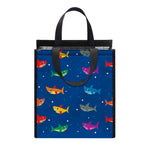 Colorful Baby Sharks Pattern Print Insulated Lunch Tote