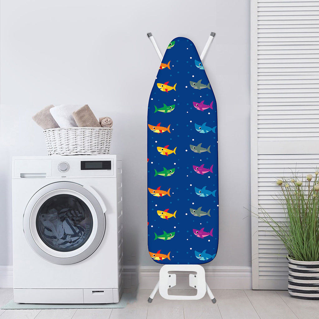 Colorful Baby Sharks Pattern Print Ironing Board Cover