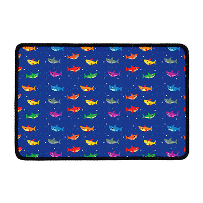 Colorful Baby Sharks Pattern Print Kitchen Mat
