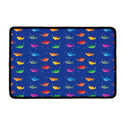 Colorful Baby Sharks Pattern Print Kitchen Mat