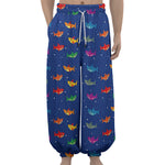 Colorful Baby Sharks Pattern Print Lantern Pants