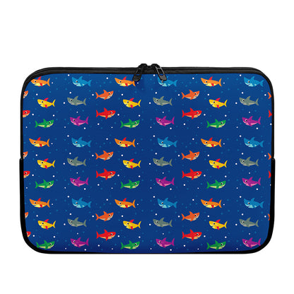 Colorful Baby Sharks Pattern Print Laptop Sleeve