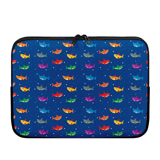 Colorful Baby Sharks Pattern Print Laptop Sleeve