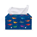 Colorful Baby Sharks Pattern Print Leather Tissue Box Cover