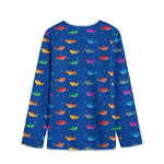 Colorful Baby Sharks Pattern Print Long Sleeve Short Coat