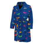 Colorful Baby Sharks Pattern Print Men's Bathrobe