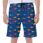 Colorful Baby Sharks Pattern Print Men's Beach Shorts