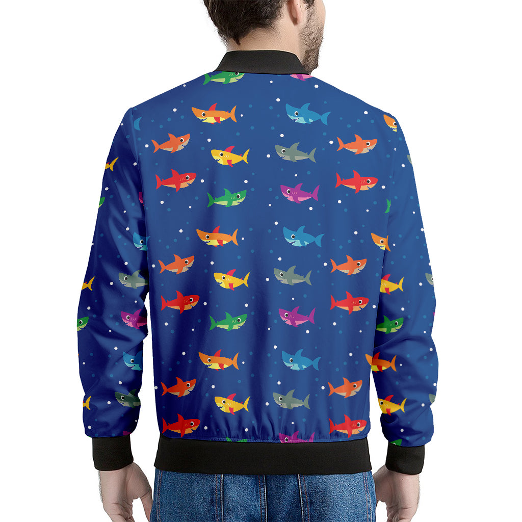 Colorful Baby Sharks Pattern Print Men's Bomber Jacket