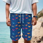 Colorful Baby Sharks Pattern Print Men's Cargo Shorts