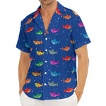 Colorful Baby Sharks Pattern Print Men's Deep V-Neck Shirt