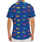Colorful Baby Sharks Pattern Print Men's Deep V-Neck Shirt
