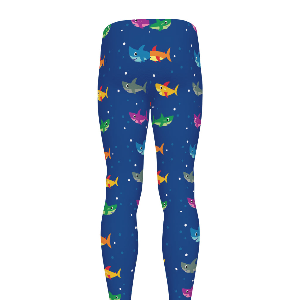 Colorful Baby Sharks Pattern Print Men's leggings