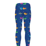 Colorful Baby Sharks Pattern Print Men's leggings