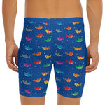 Colorful Baby Sharks Pattern Print Men's Long Boxer Briefs