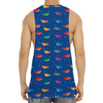Colorful Baby Sharks Pattern Print Men's Muscle Tank Top