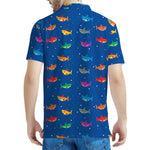 Colorful Baby Sharks Pattern Print Men's Polo Shirt