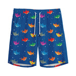 Colorful Baby Sharks Pattern Print Men's Sports Shorts