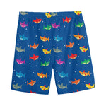 Colorful Baby Sharks Pattern Print Men's Sports Shorts