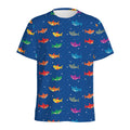 Colorful Baby Sharks Pattern Print Men's Athletic T-Shirt