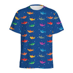 Colorful Baby Sharks Pattern Print Men's Sports T-Shirt