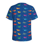 Colorful Baby Sharks Pattern Print Men's Sports T-Shirt