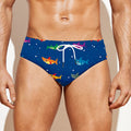 Colorful Baby Sharks Pattern Print Men's Swim Briefs