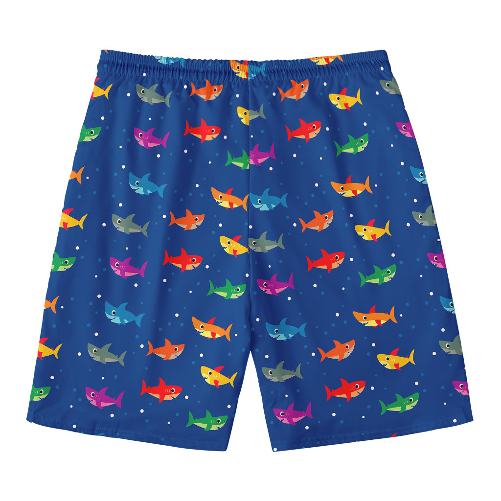 Colorful Baby Sharks Pattern Print Men's Swim Trunks