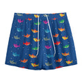 Colorful Baby Sharks Pattern Print Mesh Shorts