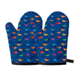 Colorful Baby Sharks Pattern Print Oven Mitts