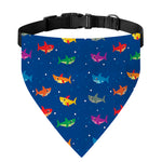 Colorful Baby Sharks Pattern Print Over The Collar Dog Bandana