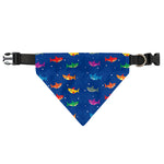 Colorful Baby Sharks Pattern Print Over The Collar Dog Bandana
