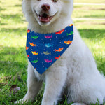 Colorful Baby Sharks Pattern Print Over The Collar Dog Bandana