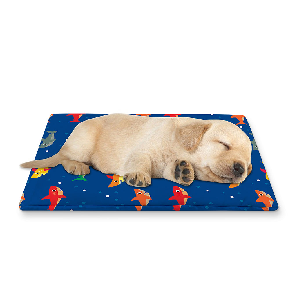 Colorful Baby Sharks Pattern Print Pet Cooling Mat Cover