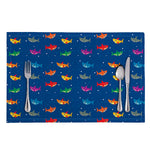 Colorful Baby Sharks Pattern Print Placemat