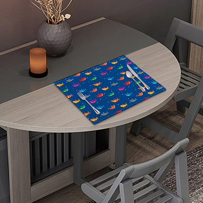 Colorful Baby Sharks Pattern Print Placemat