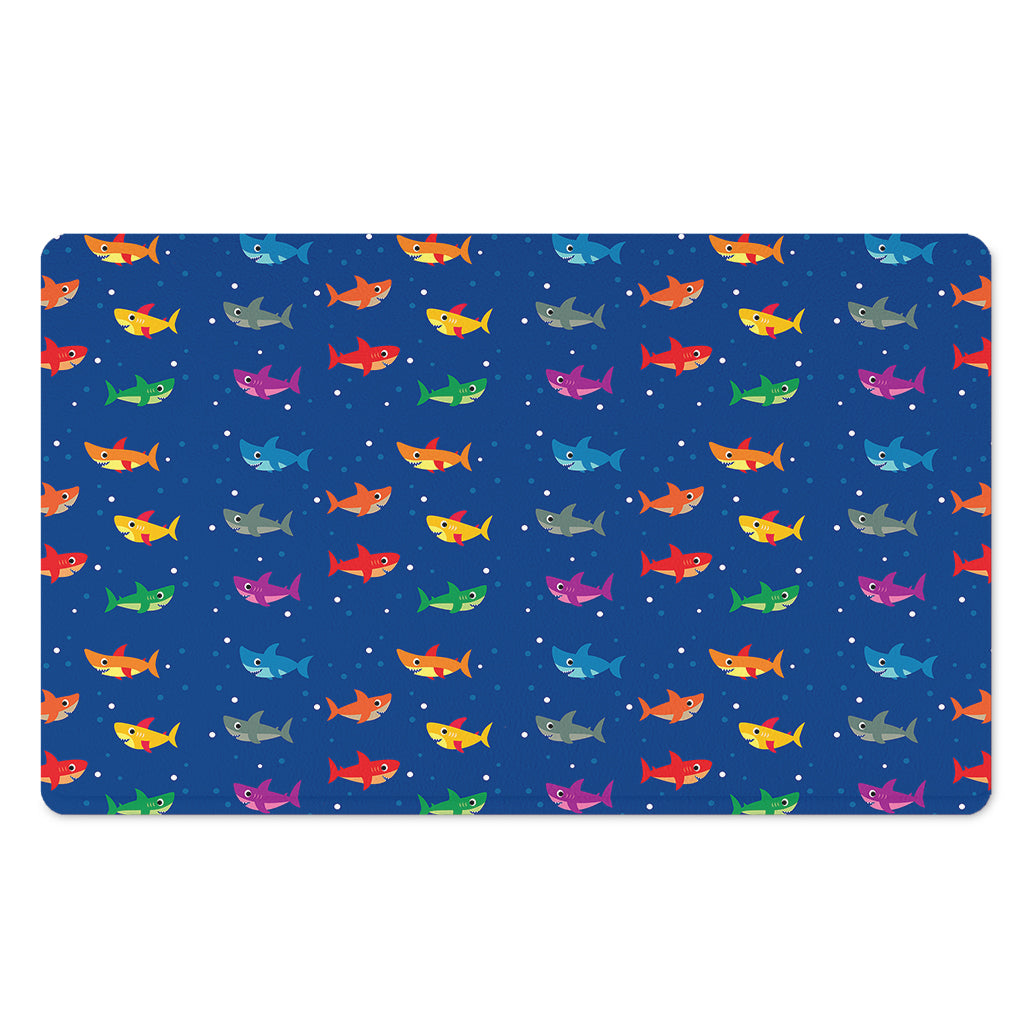 Colorful Baby Sharks Pattern Print Polyester Doormat