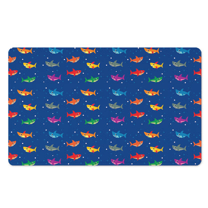 Colorful Baby Sharks Pattern Print Polyester Doormat