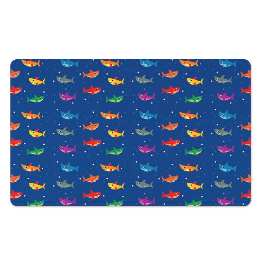 Colorful Baby Sharks Pattern Print Polyester Doormat