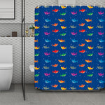 Colorful Baby Sharks Pattern Print Polyester Shower Curtain