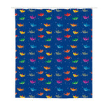 Colorful Baby Sharks Pattern Print Polyester Shower Curtain