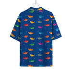 Colorful Baby Sharks Pattern Print Rayon Hawaiian Shirt