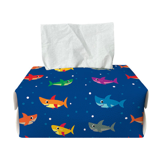 Colorful Baby Sharks Pattern Print Rectangle Tissue Box Cover