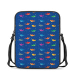 Colorful Baby Sharks Pattern Print Rectangular Crossbody Bag