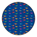 Colorful Baby Sharks Pattern Print Round Floor Mat
