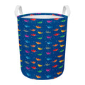 Colorful Baby Sharks Pattern Print Round Laundry Basket