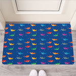 Colorful Baby Sharks Pattern Print Rubber Doormat