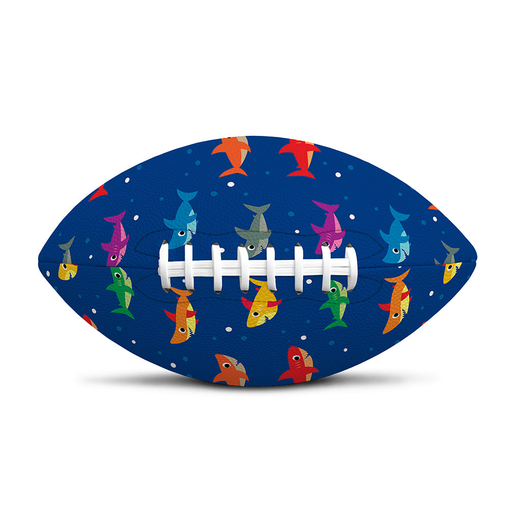 Colorful Baby Sharks Pattern Print Rugby Ball